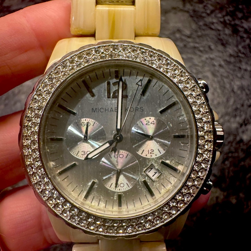 Michael Kors Chrono ladies watch with pave diamond face